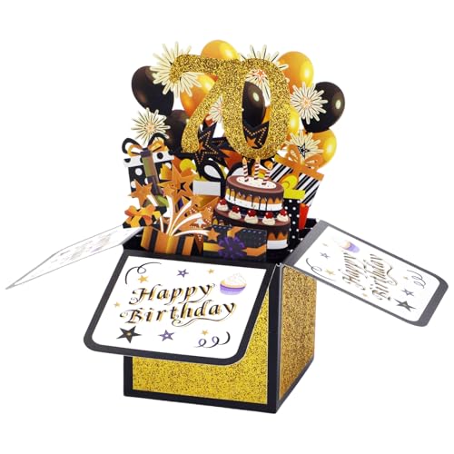 Gosknor 3D Pop Up Happy Birthday Box Card with Envelope & Note