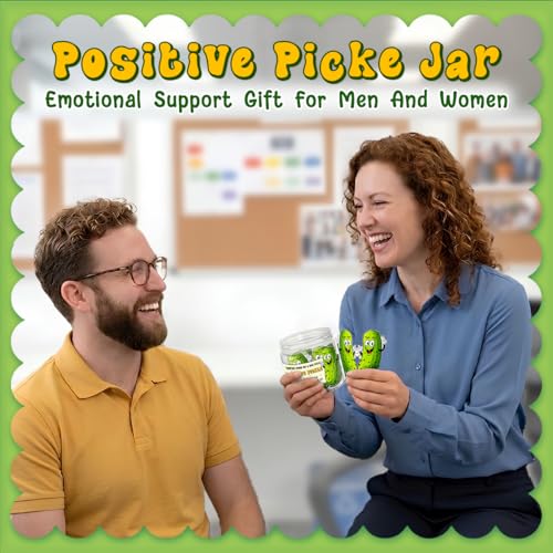 Kilyhome Pickle Jar with 60 Daily Affirmation Cards - Funny Gift for Teens