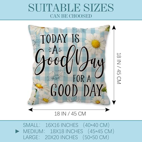 Unibyby 18x18 Floral Daisy Linen Throw Pillow Covers, Set of 4 (Daisy-2026)