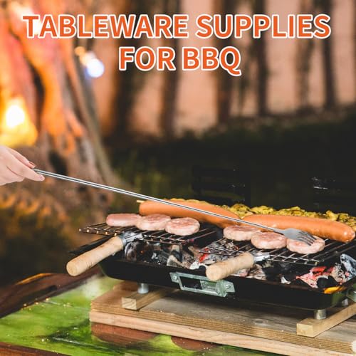 3-Piece Extendable BBQ Forks, Telescopic Stainless Steel Long Forks