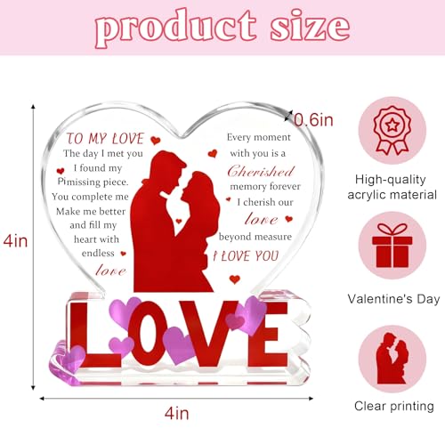 Heart-Shaped Engraved Acrylic Love Plaque - Romantic Gift