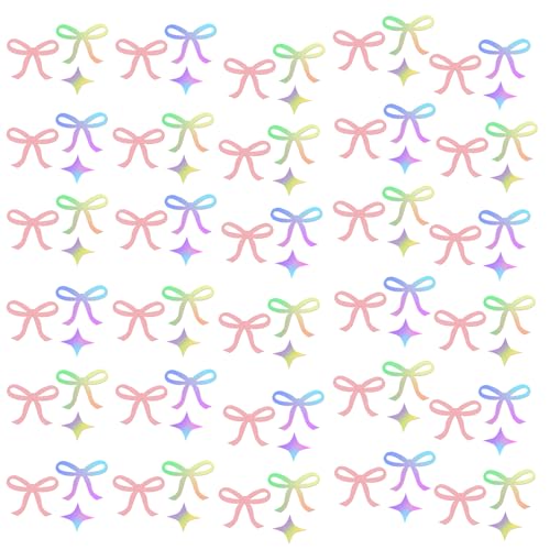 200pcs Pink Bow and Glitter Star Table Confetti for Wedding Party Decor