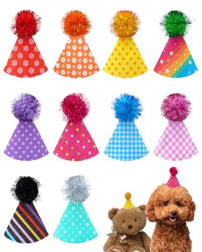 PET SHOW 10-Pack Mini Party Hats for Small Dogs, Cats & Stuffed Animals