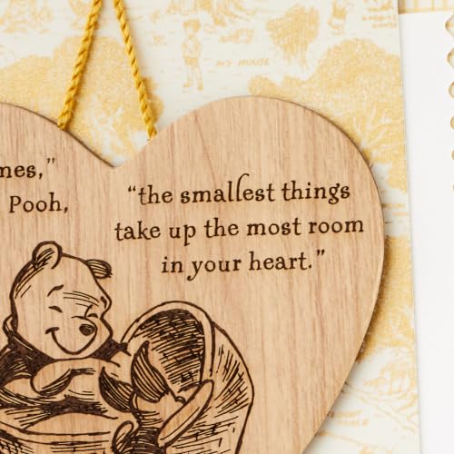 Hallmark Winnie the Pooh Baby Shower Card with Wooden Keepsake Ornament