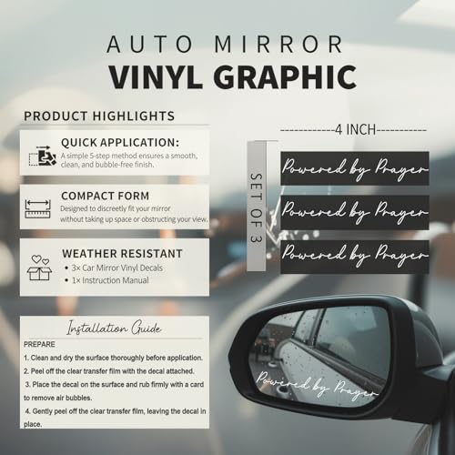 Powered by Prayer Vinyl Decal - 4 Inch Christian Sticker for Car & Laptop