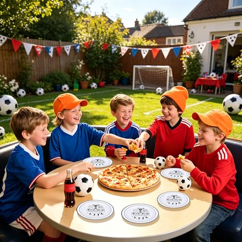 World Cup Soccer Dessert Plates Set - 60 Pcs with Forks