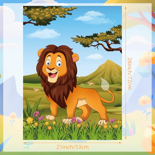 Pin The Tail on The Lion Party Game - Kids Birthday Supplies