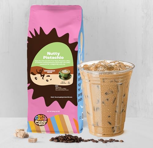 Crazy Cups Pistachio Flavored Ground Coffee 10 oz Bag - For Hot & Iced Brewing