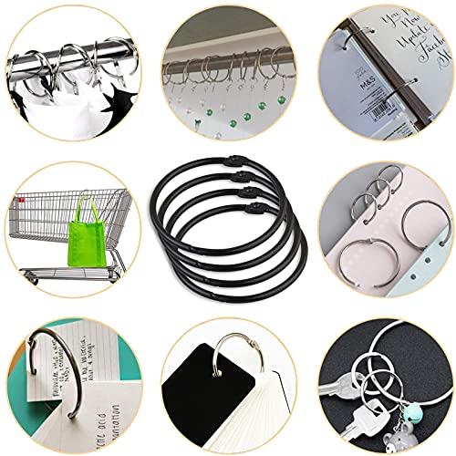 Black 24 Pack Shower Curtain Rings Rustproof Metal Hooks Bathroom Accessories