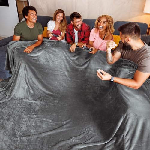 Bedsure GentleSoft Fleece Blanket - Large Grey (120x120 inches)