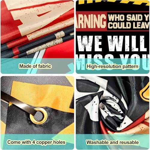 Ushinemi Farewell Party Banner - Funny Going Away Retirement Sign, 71x45in