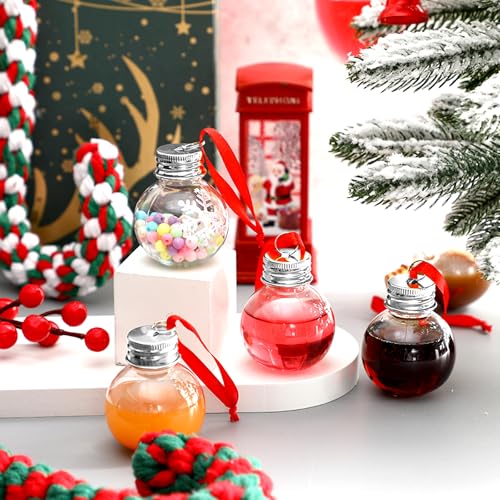 Fillable Christmas Ornament Balls with Silver Lids - Clear, 100 Pack