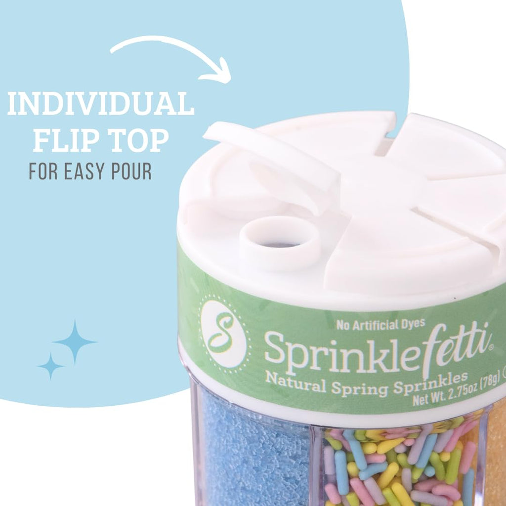 Sweets Indeed Dye-Free Pastel Sprinkles - Vibrant Yellow, Blue, Purple & Pink | 2.75 Ounces Edible Cake Decorations