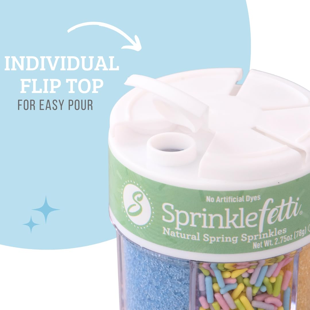 Sweets Indeed Dye-Free Pastel Sprinkles - Vibrant Yellow, Blue, Purple & Pink | 2.75 Ounces Edible Cake Decorations