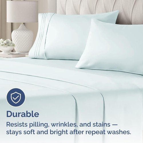 King Pillow Cases by [Brand Name] - Ultra Soft Hotel Quality Covers | Cozy, Wrinkle-Free & Fade Resistant - 4 Piece Set in Ice Blue