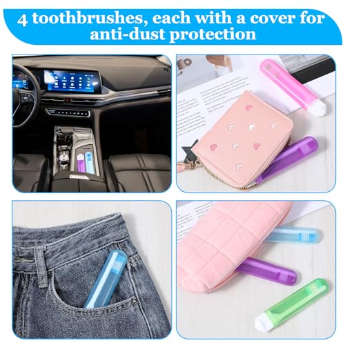 Mabor 5-Pack Folding Travel Toothbrushes with Soft Bristles, Multicolor