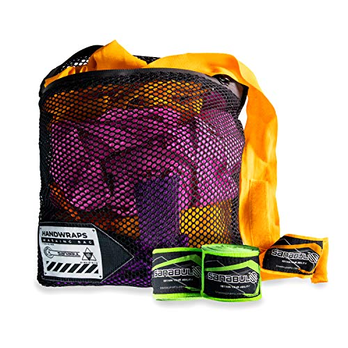 Sanabul Large Mesh Handwrap Laundry Bag with Zipper - Black