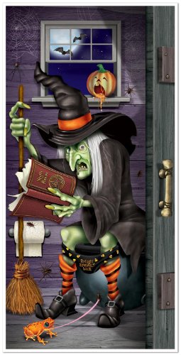 Witch Restroom Door Cover - Halloween Party Decoration - 5ft