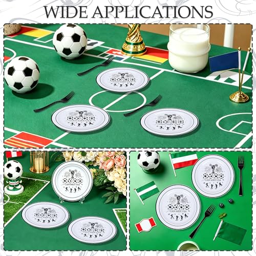 World Cup Soccer Dessert Plates Set - 60 Pcs with Forks