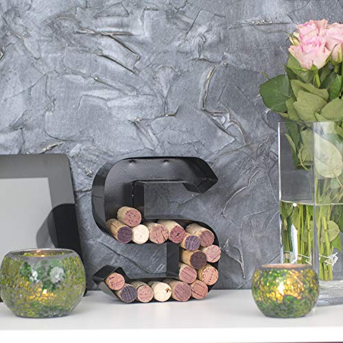 Letter N Metal Wine Cork Holder & Keepsake Display with Wall Mount