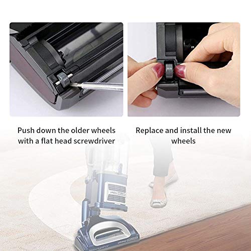 KeeTidy Replacement Wheels for Shark Vacuum Cleaner - Compatible with NV341, NV350, NV500 Models (3 Pairs)