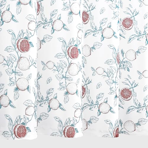 XWZO Vintage Lemon Floral Shower Curtain - Waterproof 48x72 Inch Set