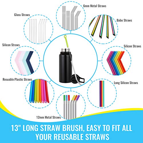 HIWARE Bottle Cleaning Brush Set - 5 Pack for Beer & Sports Bottles