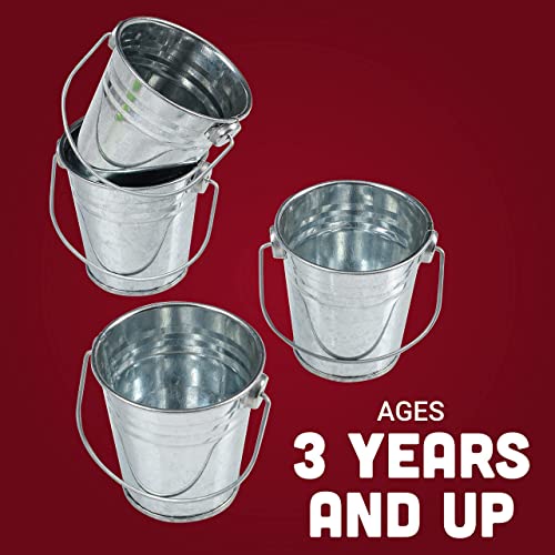 Mini Metal Buckets with Handles, 2.5-Inch Party Favors (Pack of 12)