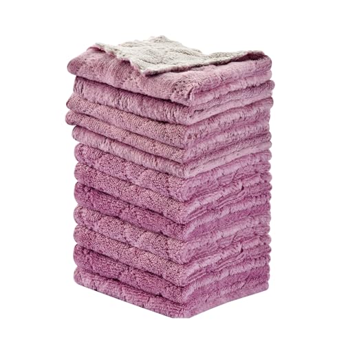 OstWony 12-Pack Microfiber Kitchen Towels & Reusable Dish Cloths, 10x6in