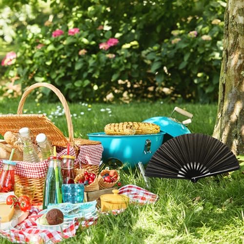 Large Folding Hand Fan for Rave & Festivals - 24" Open