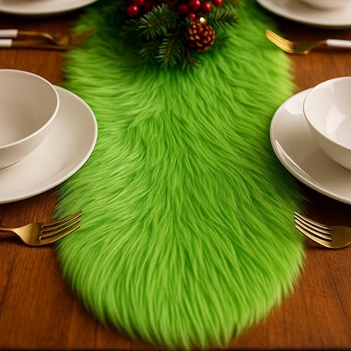 Off White Faux Fur Accent Fabric - 12x60 Inches with Rounded Edges for Holiday Decor - Variation: Off White / 12"X60"