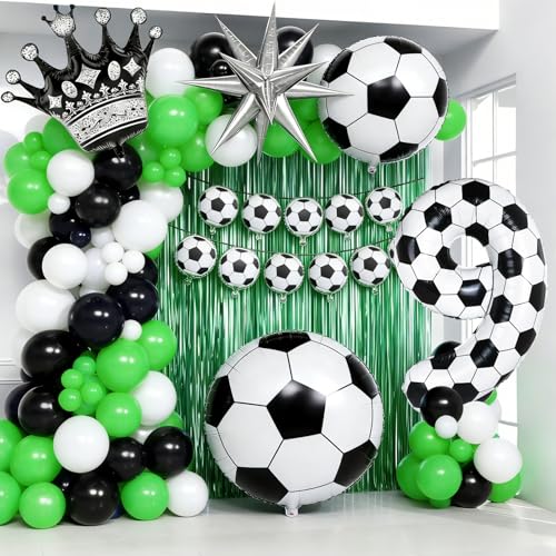 Giant 40 Inch Black & White Soccer Number 9 Balloon - Sports Party Decoration