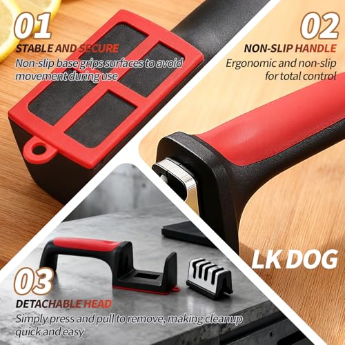 4-in-1 Professional Kitchen Knife and Scissor Sharpener - Tungsten & Ceramic