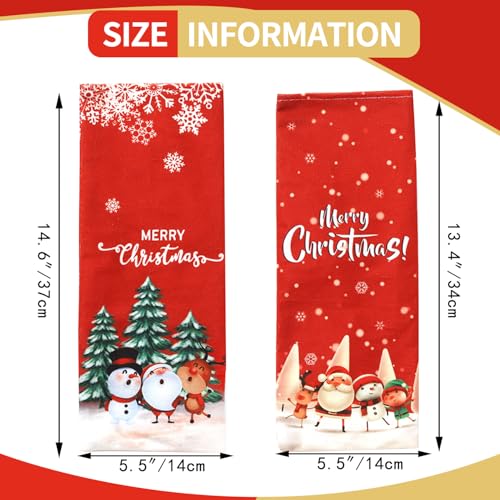 Yahpetes Christmas Wine Bottle Bags - 2 Pack Santa & Snowman