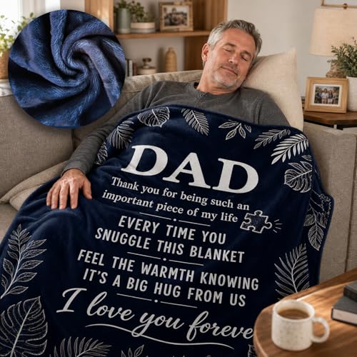 Blessings Dad Blanket - Heartfelt Flannel Gift for Father, 50x60 Inches