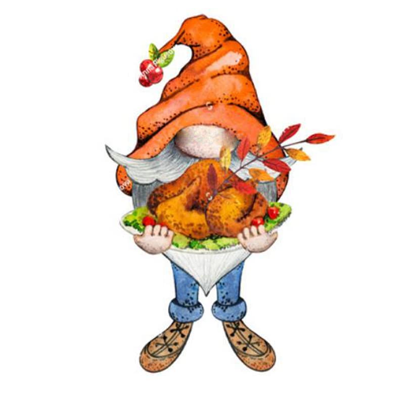 Thanksgiving Turkey Gnome Metal Cutting Die for Scrapbooking & Cards