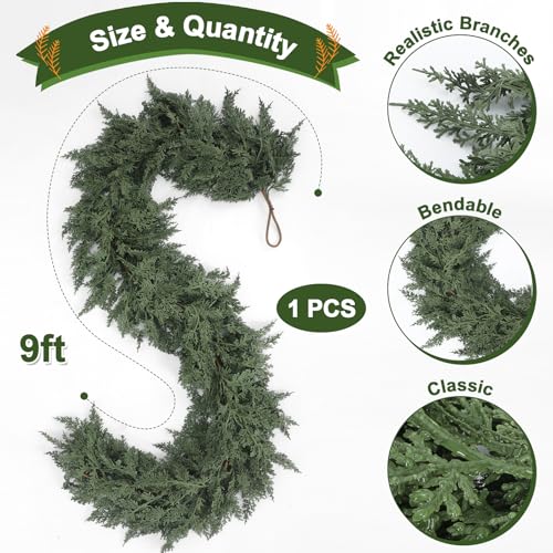 9 ft Artificial Cedar Garland - Christmas Decoration, Variation of THIS listing
