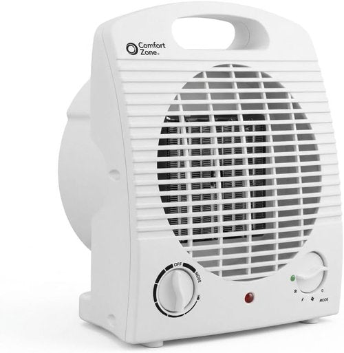 Comfort Zone Personal Space Heater - Energy Efficient 1500W Electric Heater with Adjustable Thermostat | Portable & Safe for Home & Office