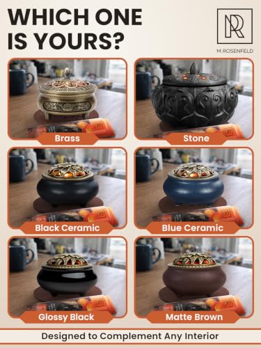 Ceramic Incense Burner with Lid for Frankincense & Bakhoor