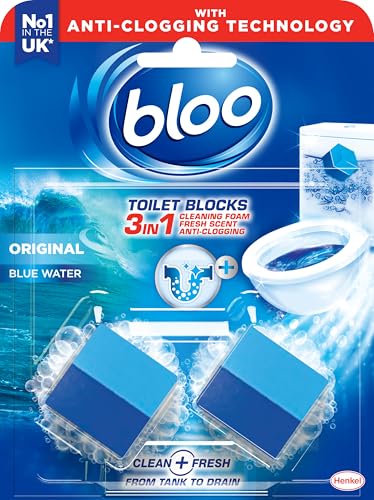 Bloo 2-in-1 In-Cistern Toilet Blocks, Original Blue, 2 Pack