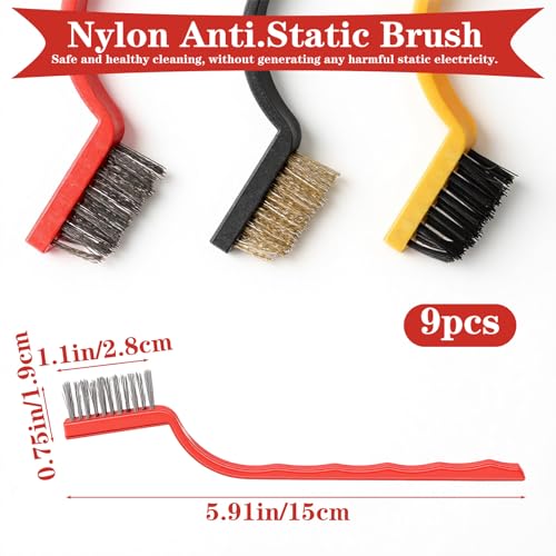 9 Pack Mini Nylon Cleaning Brushes - Non-Scratch Kitchen Tool