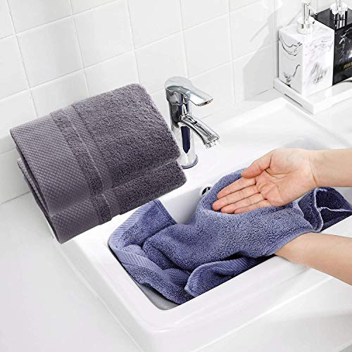 Navy Hand Towels Set of 2 - Ultra Soft 100% Cotton Face Towels
