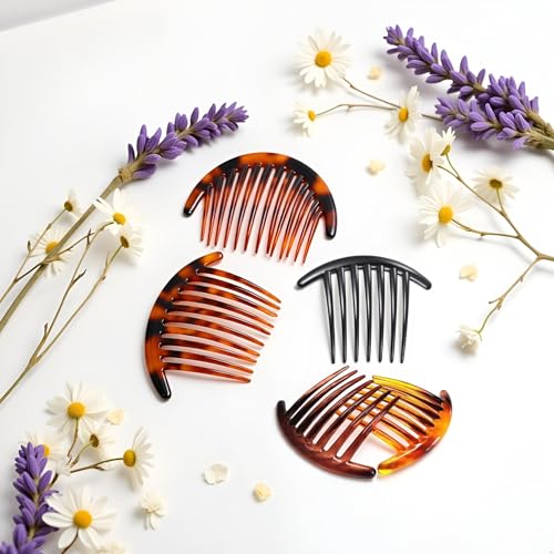 Plastic Hair Side Combs 3-Pack French Twist Tortoise Styling Tools