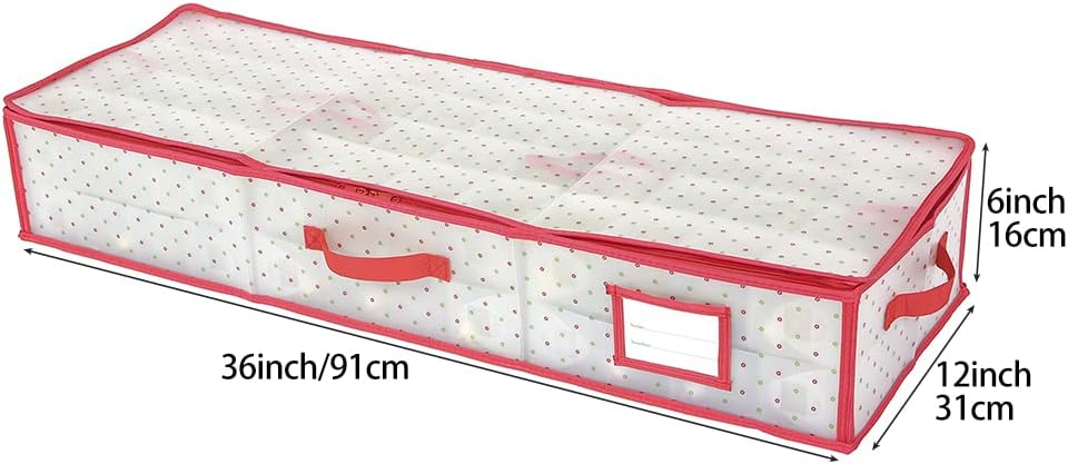 Sattiyrch Christmas Ornament Storage Box - Durable Dust-Proof Organizer with Customizable Dividers | Holds 96 Ornaments