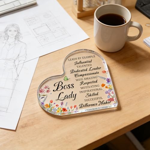Inspirational Boss Lady Acrylic Desk Decor Gift for Women