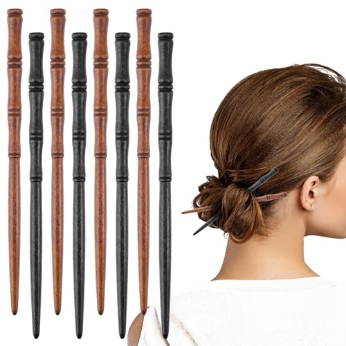 Gjinxi Wooden Hair Chopsticks 8-Piece Bamboo Shape Hair Sticks Pins