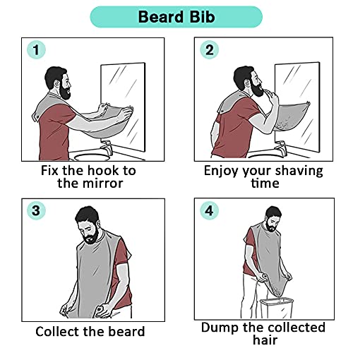 Leaflai Beard Catcher Bib and Grooming Apron with Suction Cups