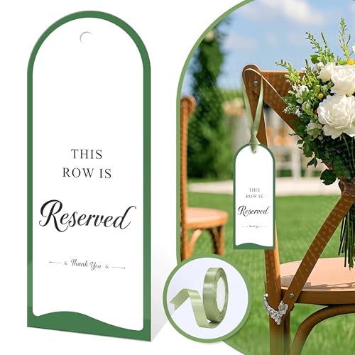 18 Semi-Circle Reserved Seating Signs for Weddings - Sage Green
