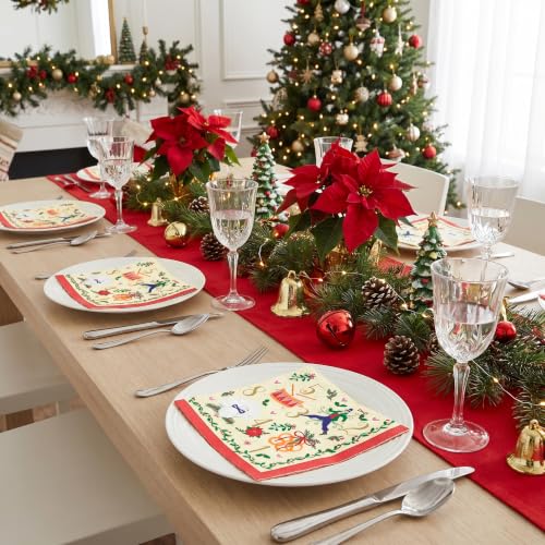 Christmas Paper Napkins 50Pcs - Countdown 12th Day 3-Ply Holiday Table Decor