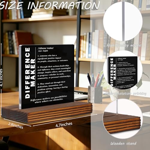 Mentor Coach Appreciation Gift Acrylic Desk Plaque with Wood Stand
